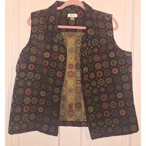 Vintage Christoper & Banks Women’s Size XL Carpet Bag Festival Whimsygoth Vest